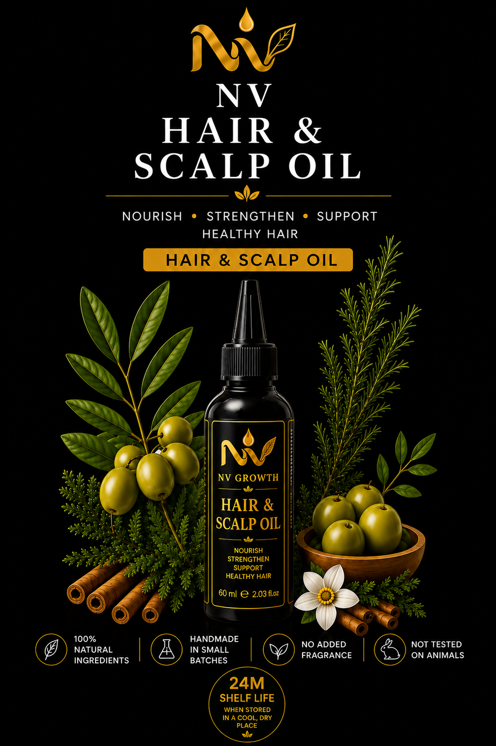 NV Growth Hair & Scalp Oil – 60ml